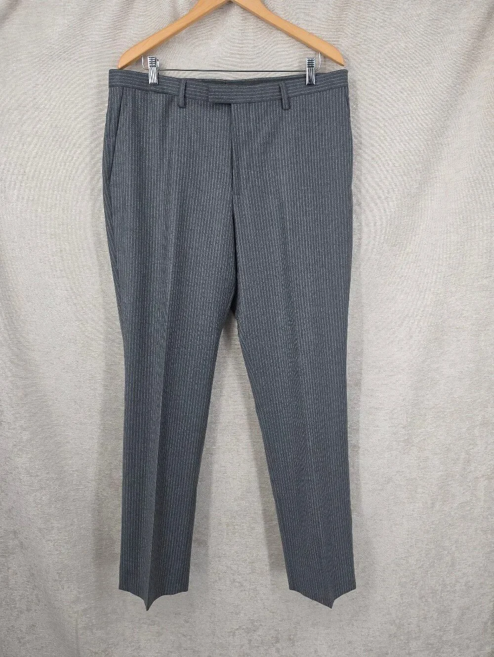 Banana Republic Tessuto Marzotto Gray Pinstripe Suit Blazer Jacket Dress Pants